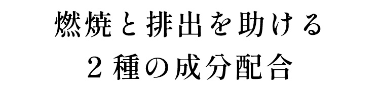 燃焼と排出を助ける2種の成分配合